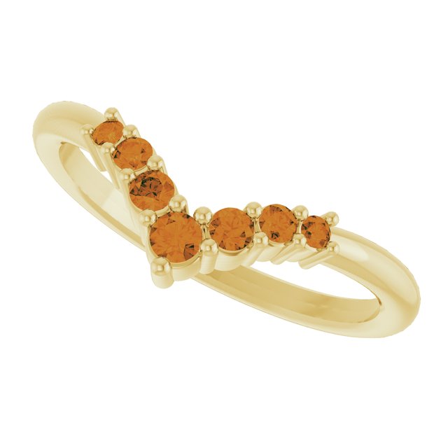 Round Citrine Accented Ring in Yellow Gold