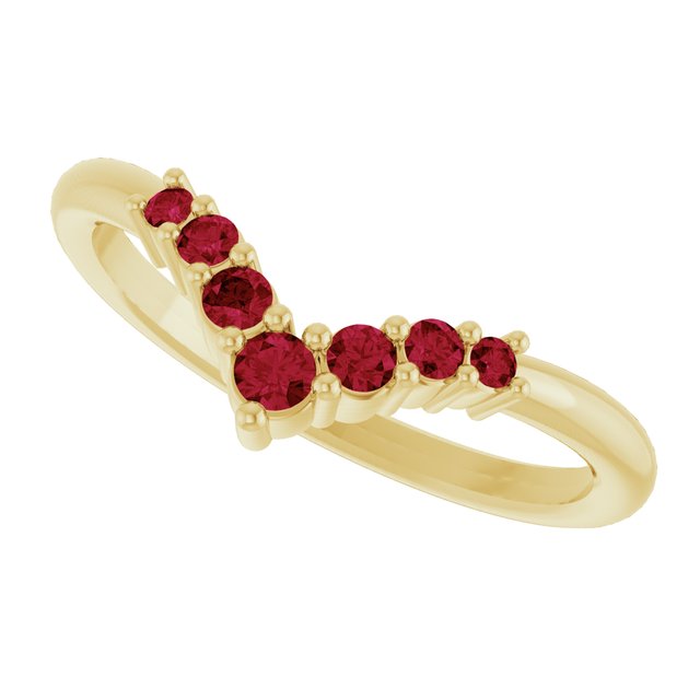 Round Ruby Accented Ring in Yellow Gold