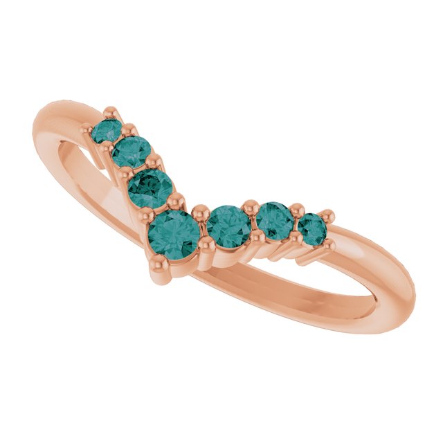 Round Alexandrite Accented Ring in Rose Gold