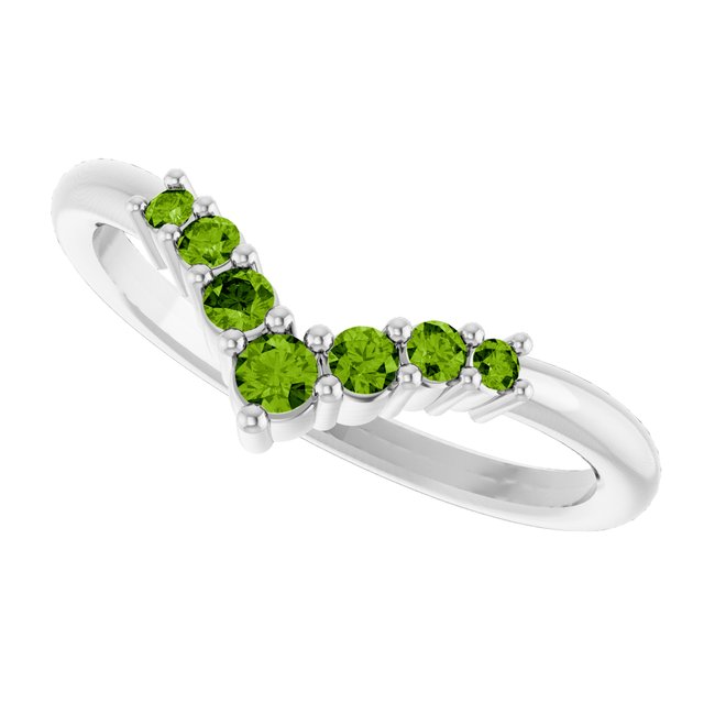 Round Peridot Accented Ring in White Gold