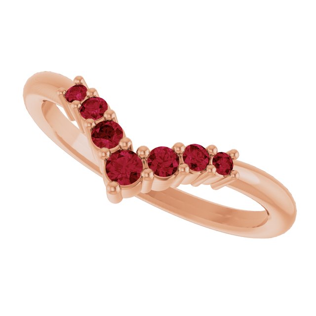 Round Ruby Accented Ring in Rose Gold