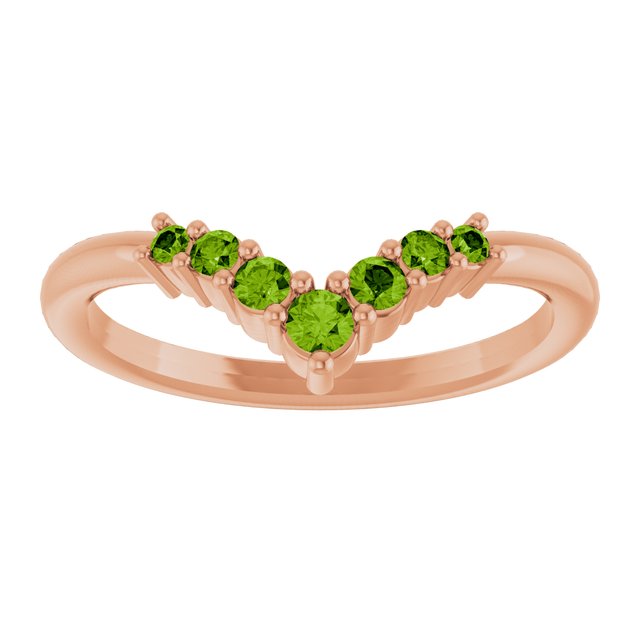 Round Peridot Accented Ring in Rose Gold