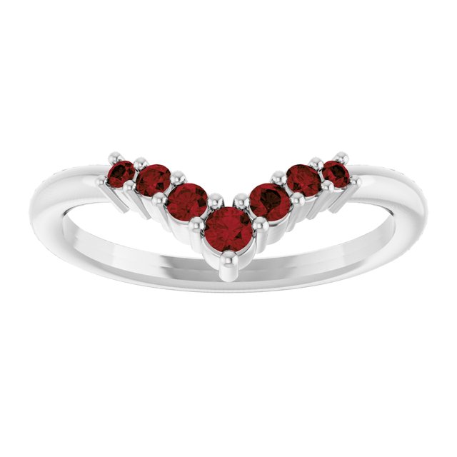 Round Mozambique Garnet Accented Ring in Platinum
