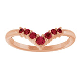 Round Ruby Accented Ring in Rose Gold