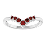 Round Mozambique Garnet Accented Ring in White Gold