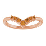 Round Citrine Accented Ring in Rose Gold