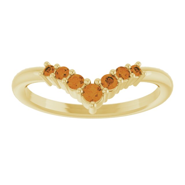 Round Citrine Accented Ring in Yellow Gold