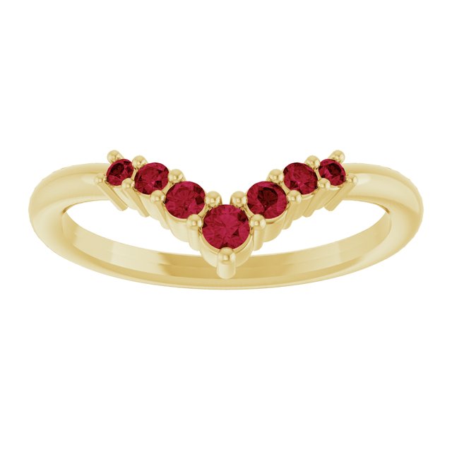 Round Ruby Accented Ring in Yellow Gold