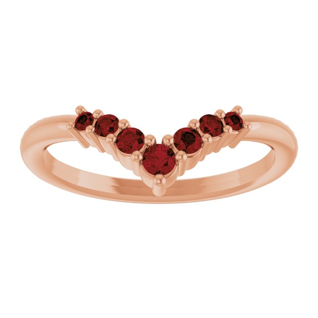 Round Mozambique Garnet Accented Ring in Rose Gold