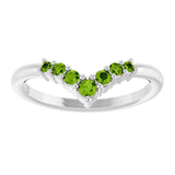 Round Peridot Accented Ring in White Gold