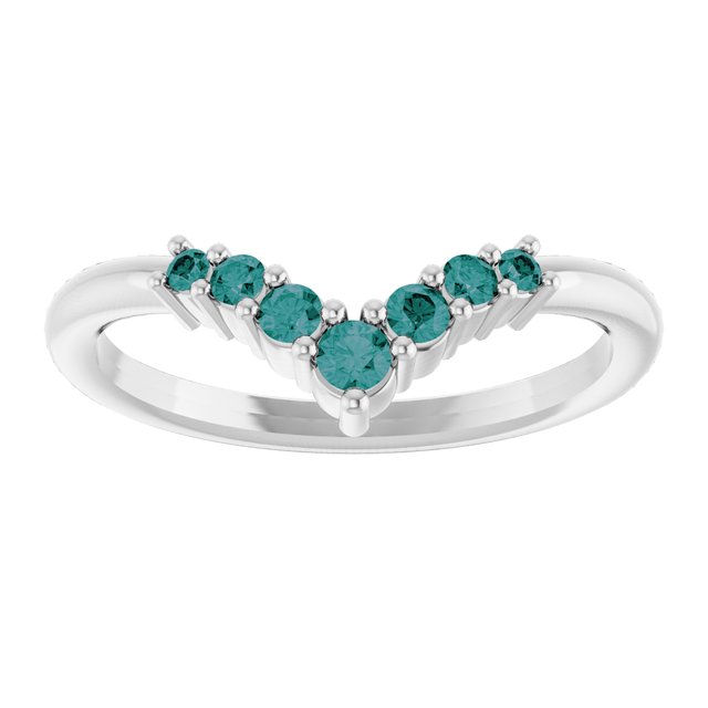 Round Alexandrite Accented Ring in Platinum