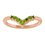 Round Peridot Accented Ring in Rose Gold