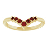 Round Mozambique Garnet Accented Ring in Yellow Gold