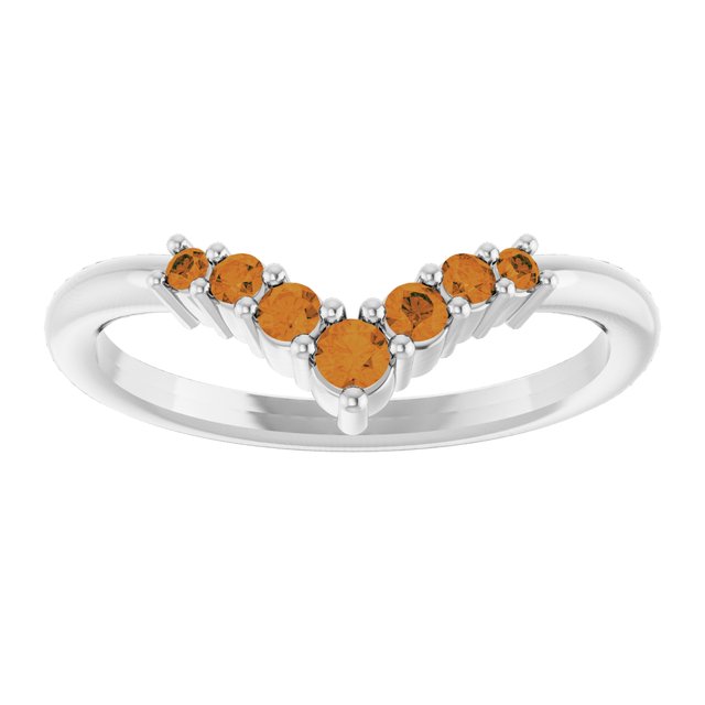 Round Citrine Accented Ring in Platinum