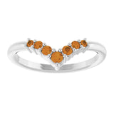 Round Citrine Accented Ring in Platinum