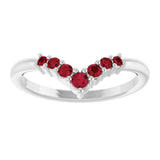 Round Ruby Accented Ring in Platinum