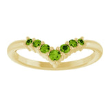 Round Peridot Accented Ring in Yellow Gold