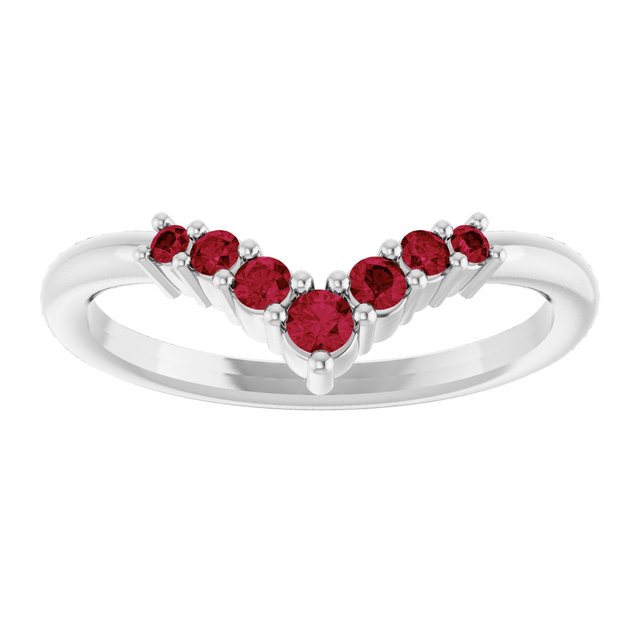 Round Ruby Accented Ring in White Gold