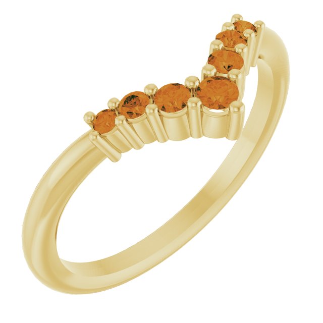 Round Citrine Accented Ring in Yellow Gold
