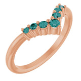 Round Alexandrite Accented Ring in Rose Gold