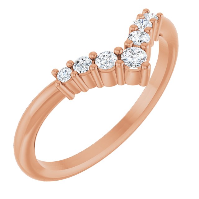 Round White Sapphire Accented Ring in Rose Gold