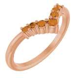 Round Citrine Accented Ring in Rose Gold