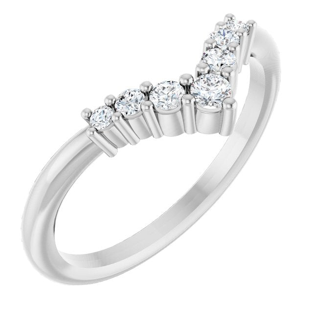 Round White Sapphire Accented Ring in White Gold
