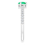 Pear Emerald & Diamond Stackable Ring in Gold and Platinum