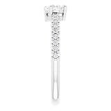 Pear White Sapphire & Diamond Stackable Ring in Gold and Platinum