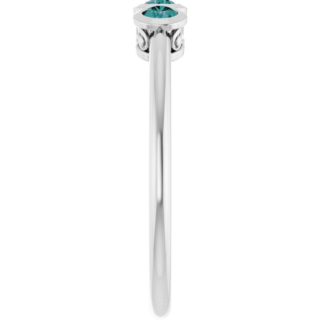 Round Alexandrite Three Stone Ring in Platinum