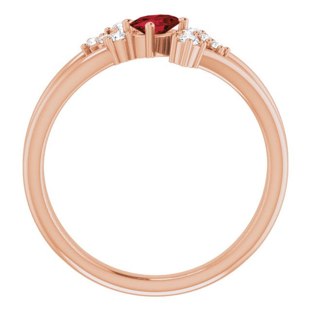 Oval Mozambique Garnet & Diamond Accented Ring in Rose Gold