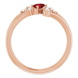Oval Mozambique Garnet & Diamond Accented Ring in Rose Gold