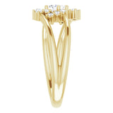 Oval White Sapphire & Diamond Accented Ring in Yellow Gold