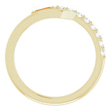 Straight Baguette Citrine & Diamond Accented Ring in Yellow Gold