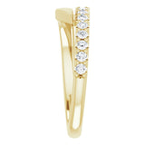 Straight Baguette Pink Sapphire & Diamond Ring in Yellow Gold