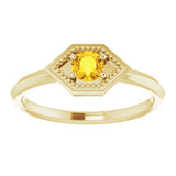 Round Yellow Sapphire Solitaire Ring in Yellow Gold