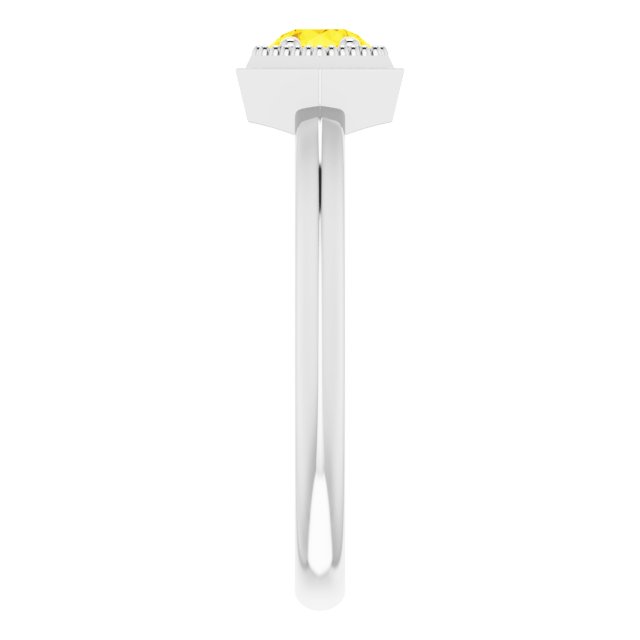 Round Yellow Sapphire Solitaire Ring in Platinum