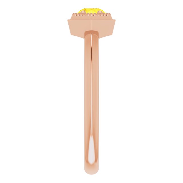 Round Yellow Sapphire Solitaire Ring in Rose Gold