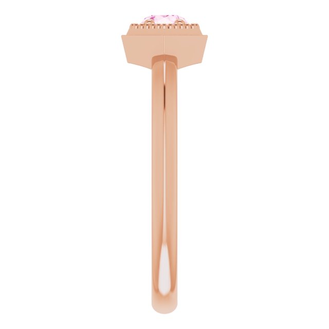 Round Pink Sapphire Solitaire Ring in Rose Gold