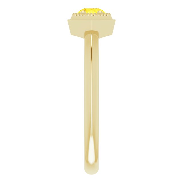 Round Yellow Sapphire Solitaire Ring in Yellow Gold