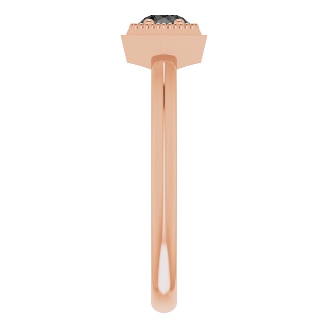 Round Black Onyx Solitaire Ring in Rose Gold