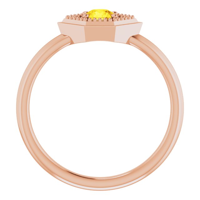 Round Yellow Sapphire Solitaire Ring in Rose Gold