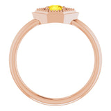 Round Yellow Sapphire Solitaire Ring in Rose Gold