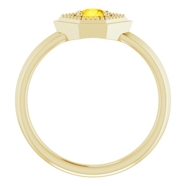 Round Yellow Sapphire Solitaire Ring in Yellow Gold
