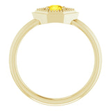Round Yellow Sapphire Solitaire Ring in Yellow Gold