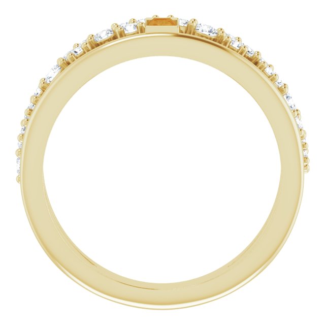 Straight Baguette Citrine & Diamond Ring in Yellow Gold