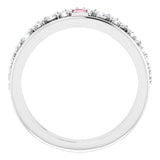Straight Baguette Pink Tourmaline & Diamond Negative Space Ring