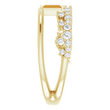 Straight Baguette Citrine & Diamond Ring in Yellow Gold