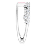Straight Baguette Pink Tourmaline & Diamond Negative Space Ring