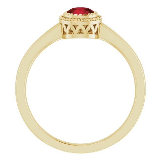 Polished January Solitaire Ring in Gold